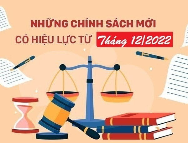 Những chính sách mới nổi bật có hiệu lực từ tháng 12/2022