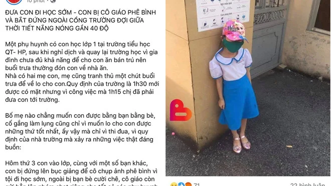 Bắt học sinh phơi nắng vì đi học sớm: Cô giáo mắc “bệnh vô cảm”, học sinh… “dính cảm”!